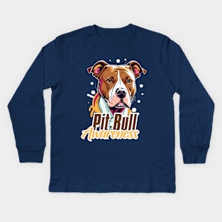 National Pit Bull Awareness Day – October Kids Long Sleeve T-Shirt